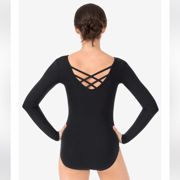 Cotton trestle back long sleeve leotard - Picture 3 of 6
